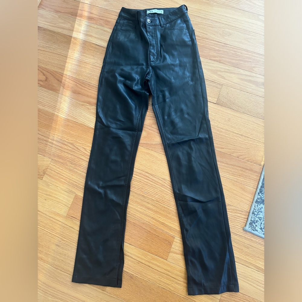Zara leather jeans